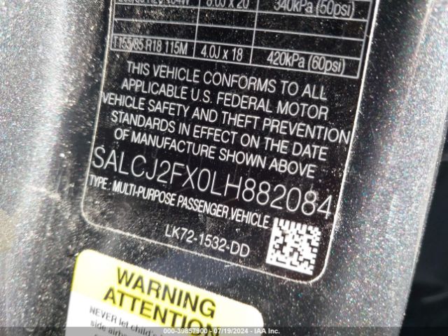 SALCJ2FX0LH882084 Land Rover Discovery Sport S