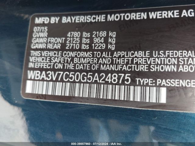 WBA3V7C50G5A24875 BMW 428i