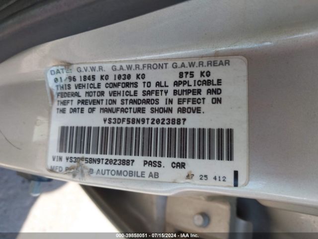 1996 SAAB 900 YS3DF58N9T2023887 Photo 8