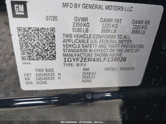 1GYFZER4XLF138028 Cadillac Xt4 Fwd Sport