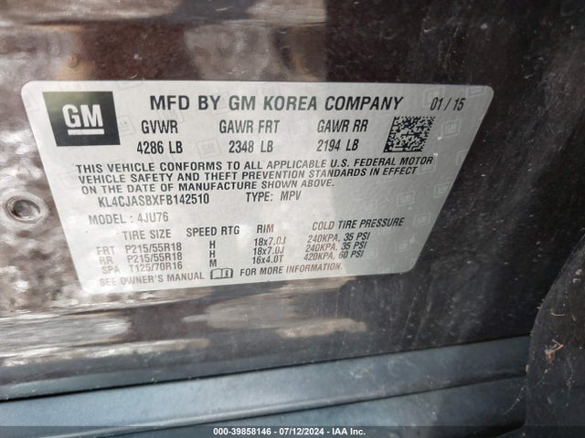 KL4CJASBXFB142510 Buick Encore