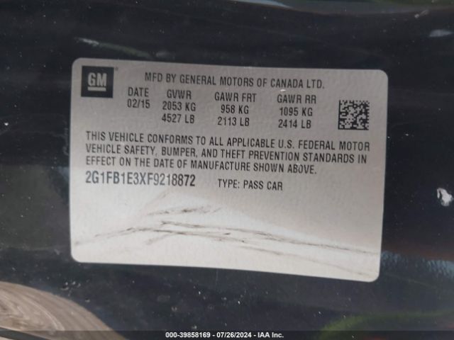 2G1FB1E3XF9218872 Chevrolet Camaro 2ls