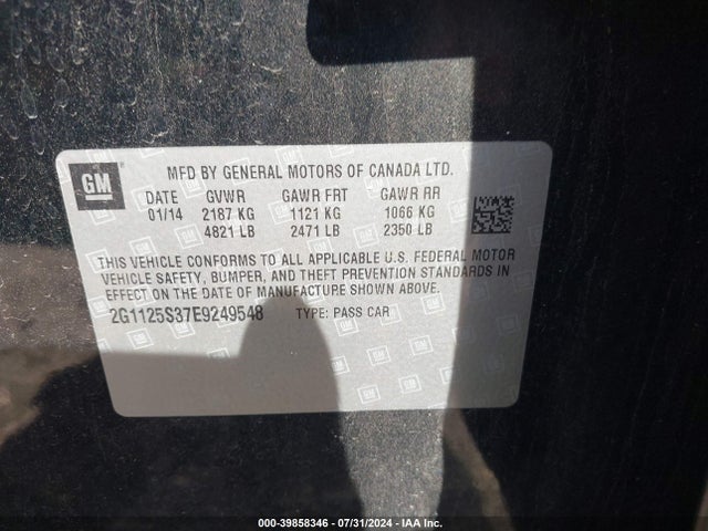 Chevrolet Impala 2lt 2014 2G1125S37E9249548 Image 9