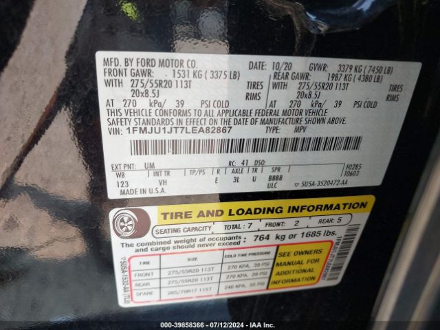 1FMJU1JT7LEA82867 Ford Expedition Xlt