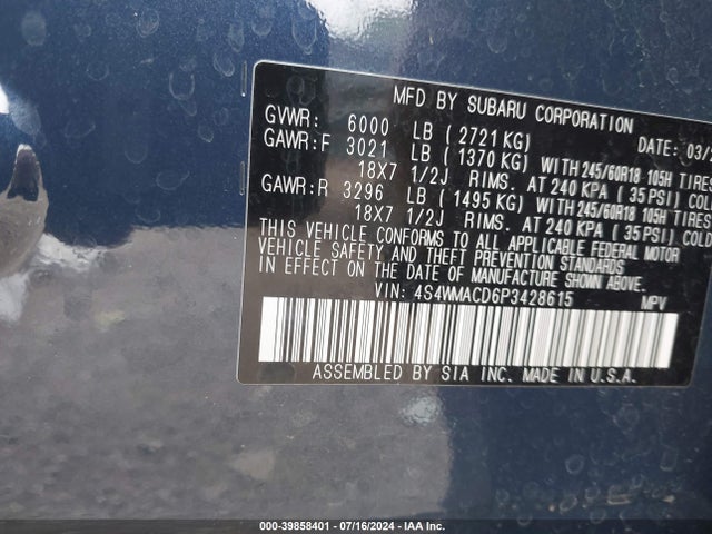 Subaru Ascent Premium 8-passenger 2023 4S4WMACD6P3428615 Image 9