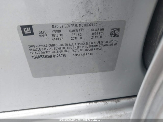 1G6AB5R38F0128426 Cadillac ATS LUXURY