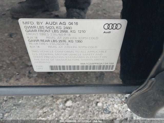 Audi Q5 2.0t Premium 2016 WA1C2AFPXGA134188 Image 9