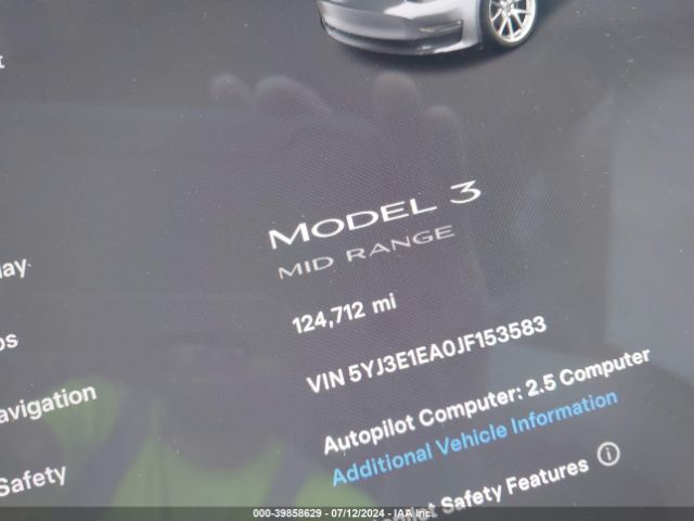 5YJ3E1EA0JF153583 Tesla Model 3 Long Range/mid Range
