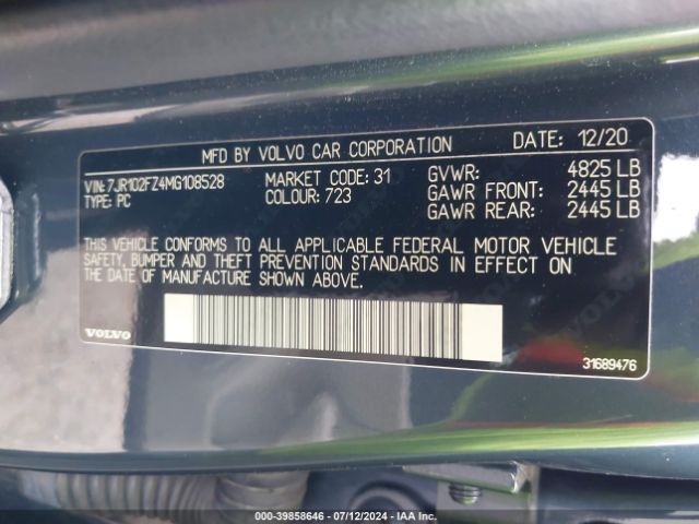 7JR102FZ4MG108528 Volvo S60 T5 Momentum