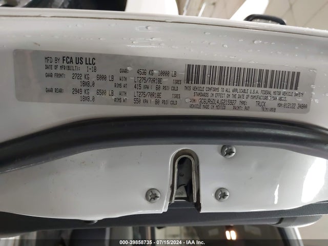 RAM 2500 Slt  4x4 6'4 Box 2018 3C6UR5DL4JG215927 Image 8