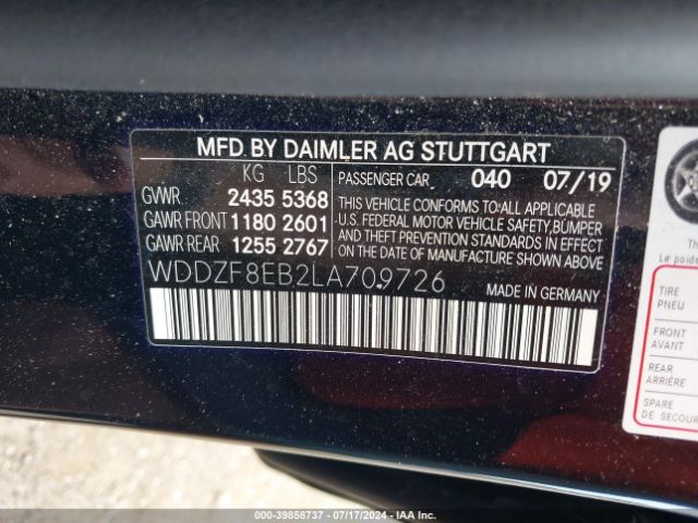 WDDZF8EB2LA709726 Mercedes-Benz E 350 4matic