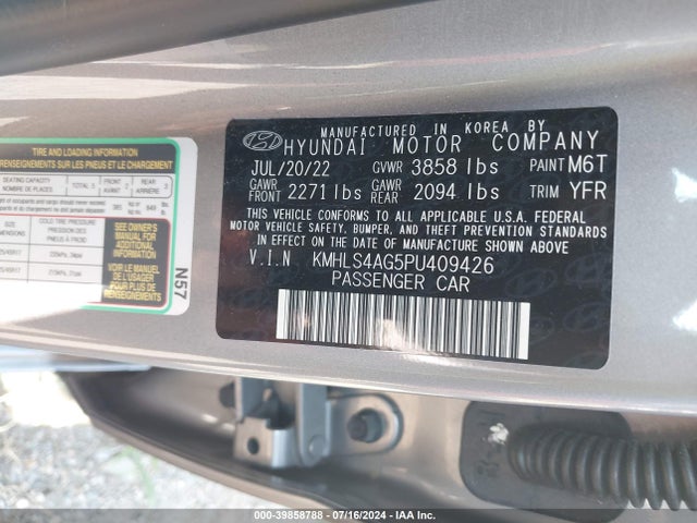 Hyundai ELANTRA SEL 2023 KMHLS4AG5PU409426 Image 9