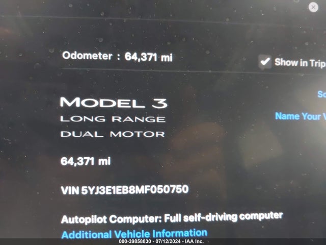 Tesla MODEL 3 2021 5YJ3E1EB8MF050750 Image 32