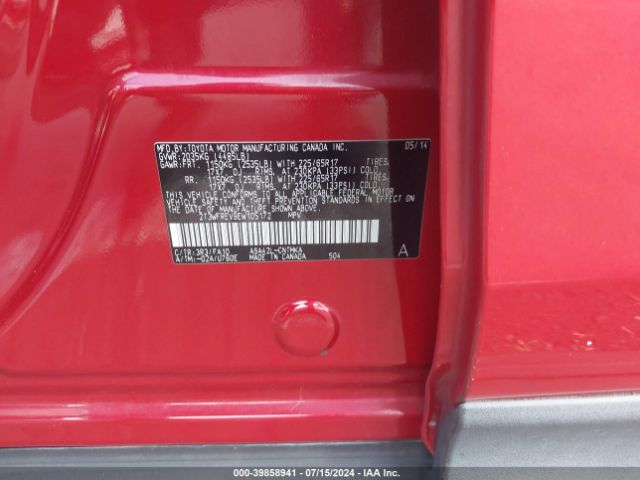 2T3WFREV9EW105172 Toyota Rav4 Xle