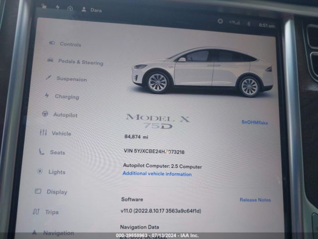 5YJXCBE24HF073218 Tesla Model X 100d/75d/90d