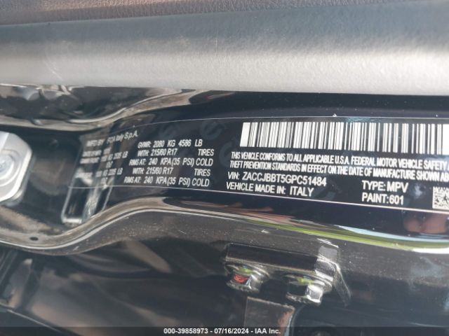 ZACCJBBT5GPC51484 Jeep Renegade Latitude