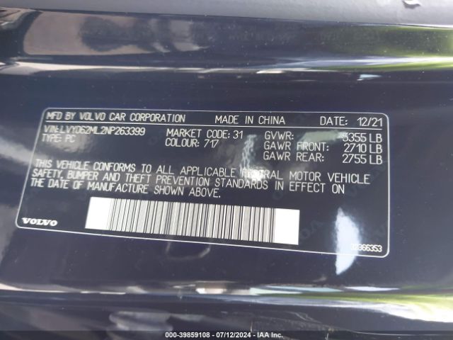 2022 VOLVO S90 LVY062ML2NP263399 Photo 8