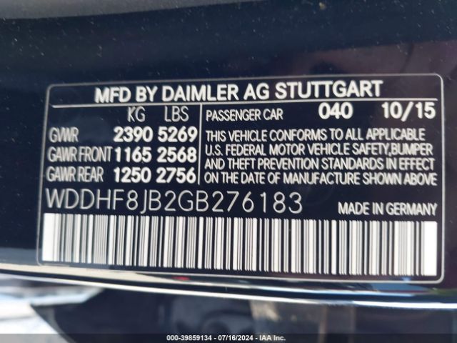 WDDHF8JB2GB276183 Mercedes-Benz E 350 4matic