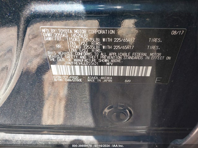 Toyota RAV4 LE 2018 JTMZFREV4JJ723621 Image 9