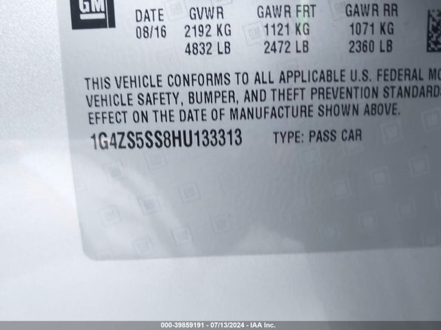 1G4ZS5SS8HU133313 Buick Lacrosse Premium