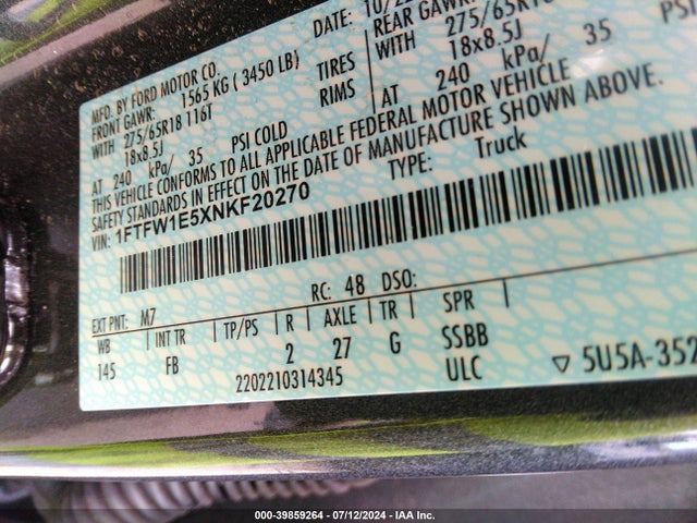 Ford F-150 Xlt 2022 1FTFW1E5XNKF20270 Image 9