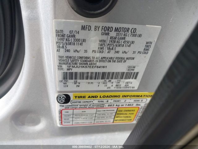 1FMJU1K57EEF64161 Ford Expedition Limited