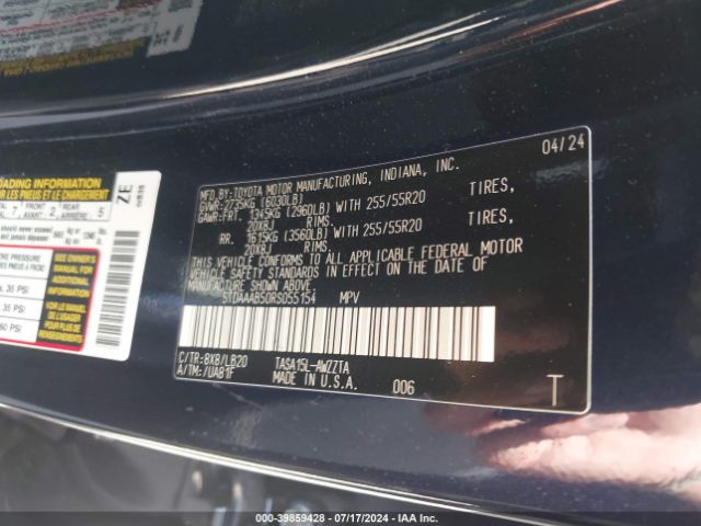 Toyota Grand Highlander Platinum 2024 5TDAAAB50RS055154 Image 9