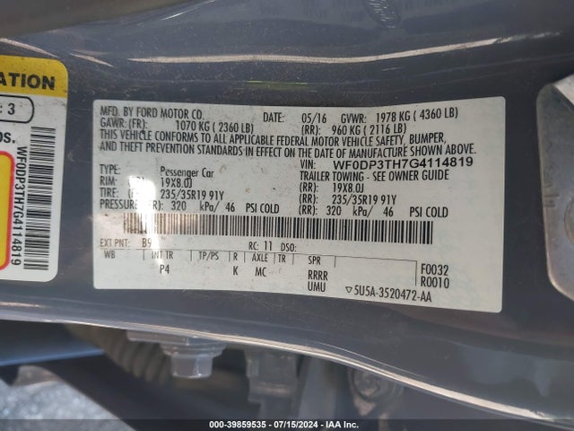 Ford FOCUS RS 2016 WF0DP3TH7G4114819 Image 9