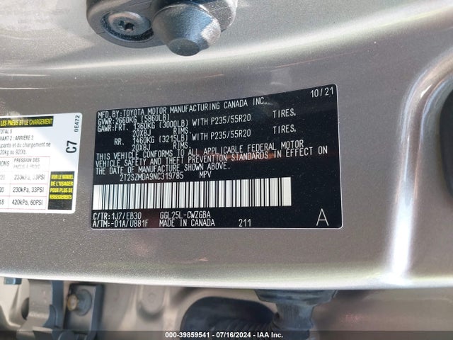 2T2SZMDA9NC319785 Lexus Rx 350 F Sport Appearance