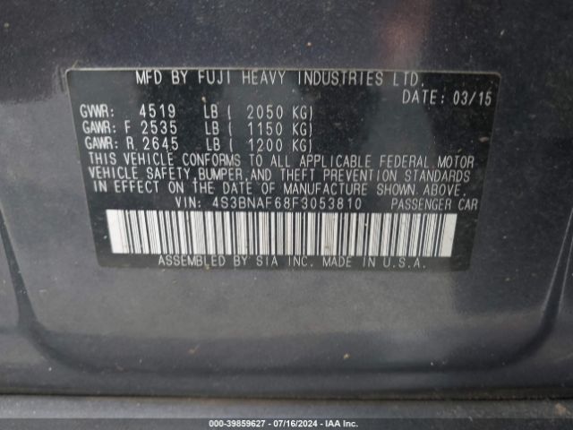 4S3BNAF68F3053810 Subaru Legacy 2.5i Premium