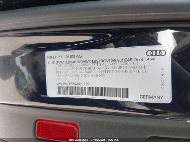 WAUENCF55KA021125 Audi A5 45 Premium