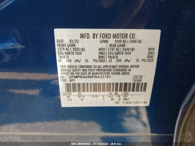 2023 FORD EDGE 2FMPK4J99PBA23181 Photo 8