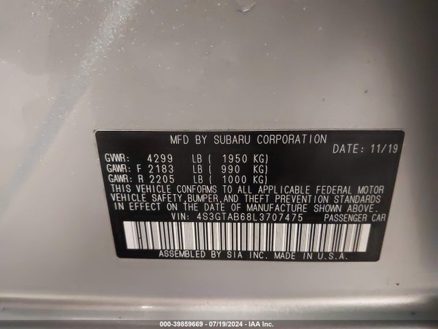 4S3GTAB68L3707475 Subaru Impreza 5-door