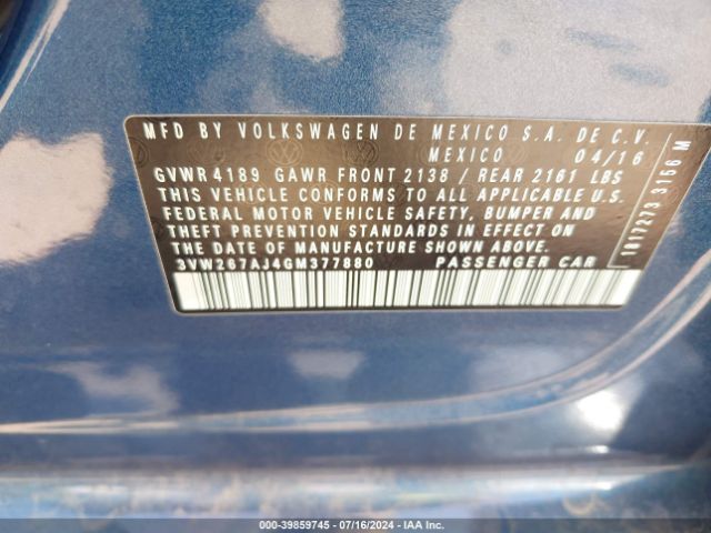 3VW267AJ4GM377880 Volkswagen Jetta 1.4t S