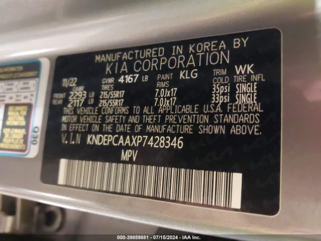 KNDEPCAAXP7428346 KIA Seltos Lx