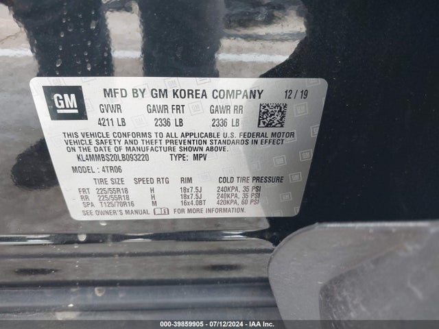 KL4MMBS20LB093220 Buick Encore Gx Fwd Preferred