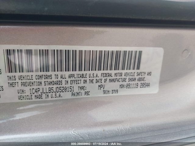 1C4PJLLB5JD520151 Jeep Cherokee Latitude Plus Fwd