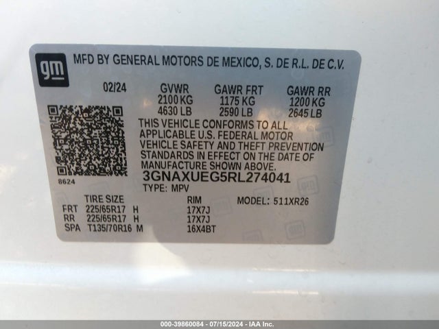 Chevrolet Equinox Awd Lt 2024 3GNAXUEG5RL274041 Image 9