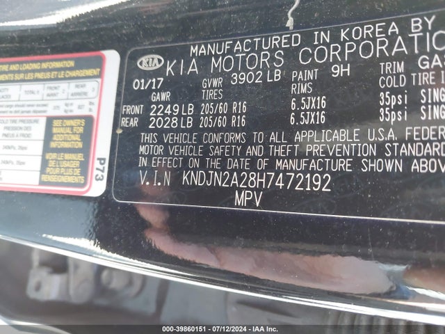 KIA Soul 2017 KNDJN2A28H7472192 Image 9