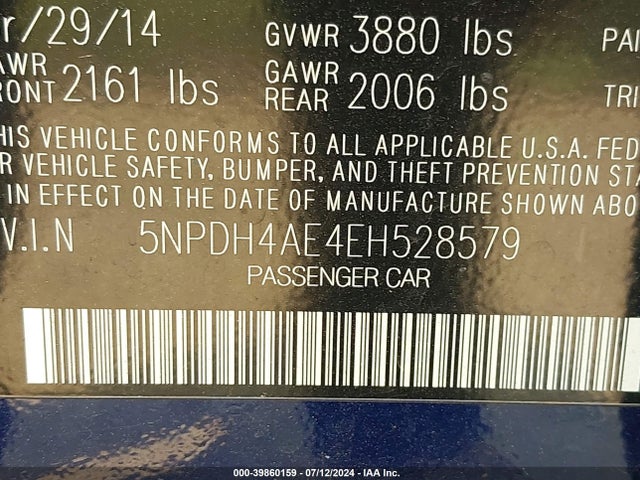 Hyundai ELANTRA SE 2014 5NPDH4AE4EH528579 Image 9