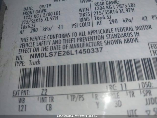 Ford Transit Connect Xl 2020 NM0LS7E26L1450337 Image 9
