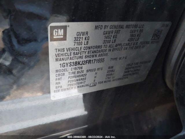 1GYS3BKJ2FR171655 Cadillac Escalade Luxury