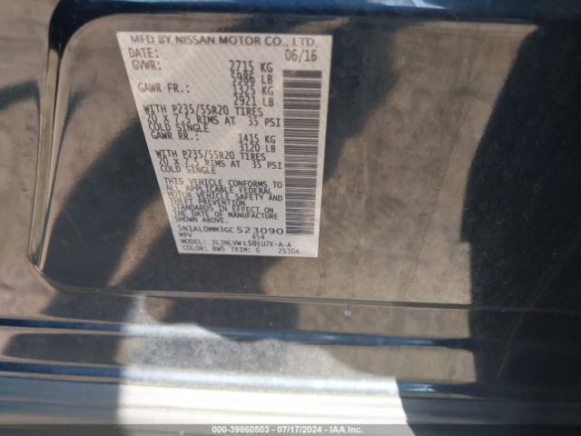 5N1AL0MM3GC523090 Infiniti QX60