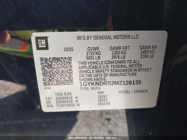 1GYKNDRS2MZ126135 Cadillac Xt5 Awd Premium Luxury