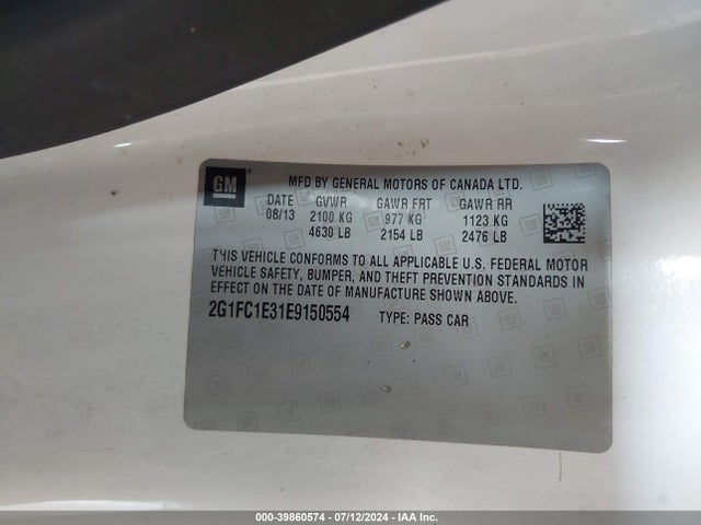 Chevrolet Camaro 2lt 2014 2G1FC1E31E9150554 Image 9