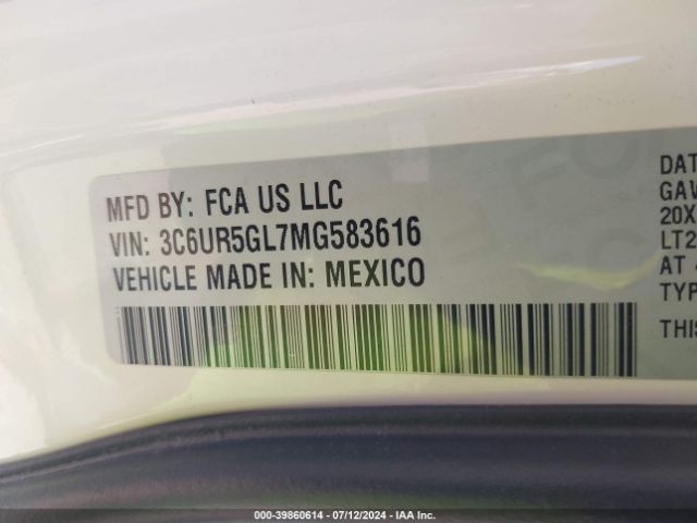 3C6UR5GL7MG583616 RAM 2500 Limited Longhorn  4x4 6'4 Box