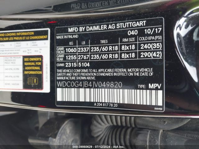 WDC0G4JB4JV049820 Mercedes-Benz GLC 300