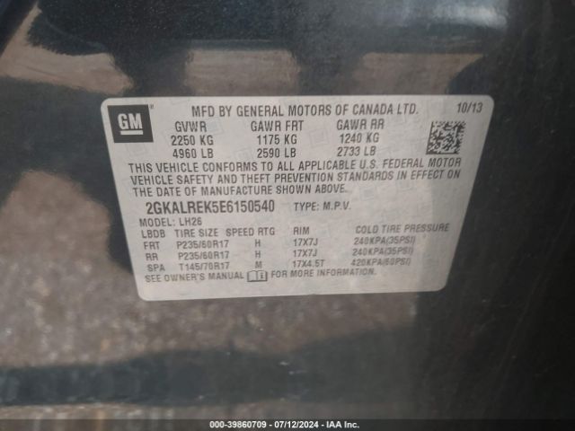 2014 GMC TERRAIN 2GKALREK5E6150540 Photo 8