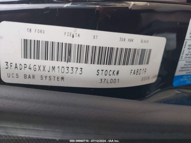 3FADP4GXXJM103373 Ford FIESTA ST