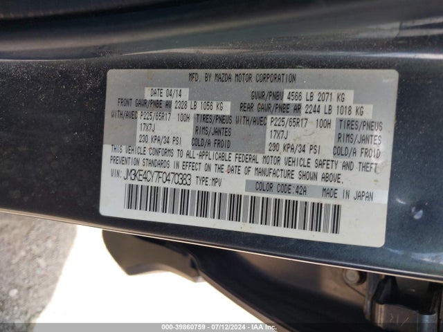 Mazda Cx-5 Touring 2015 JM3KE4CY7F0470383 Image 9